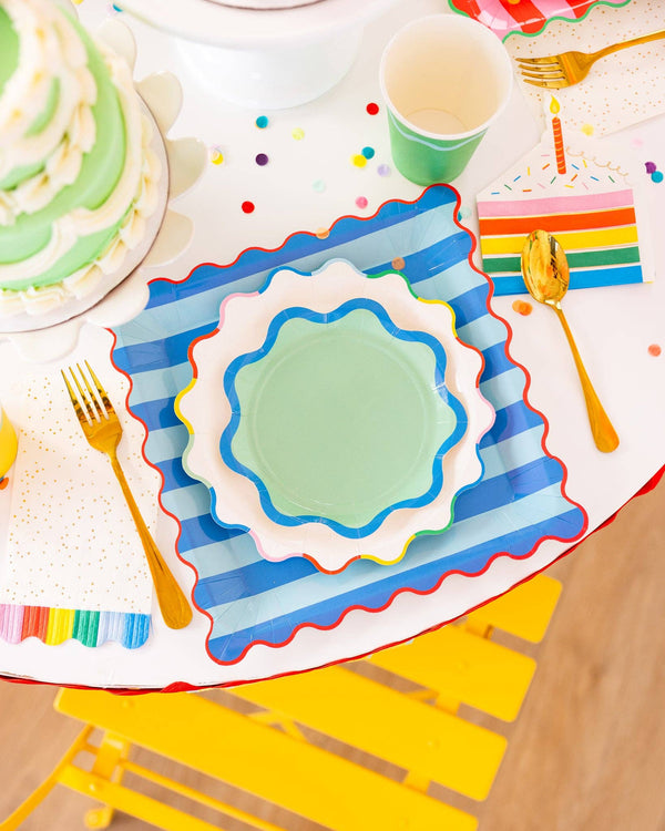 Bright Striped Plate Set