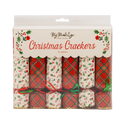 Plaid and Holly Christmas Crackers