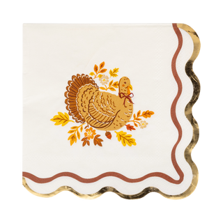 Harvest Turkey Cocktail Paper Napkins