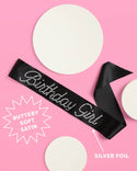 Birthday Girl Sash with Black Rhinestones