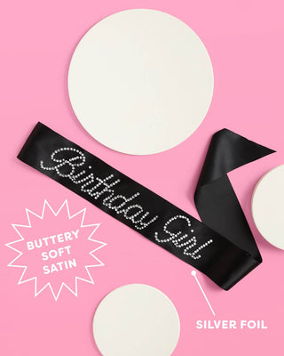 Birthday Girl Sash Black Rhinestone | birthday decor, party
