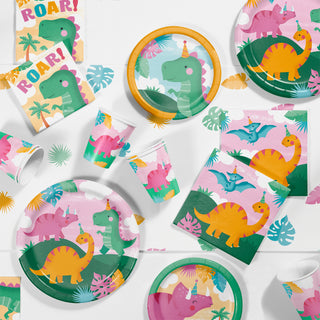 Pink Dino Party Tableware Bundle