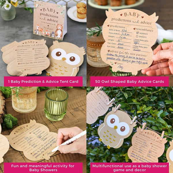 Woodland Baby Shower Advice Card Set