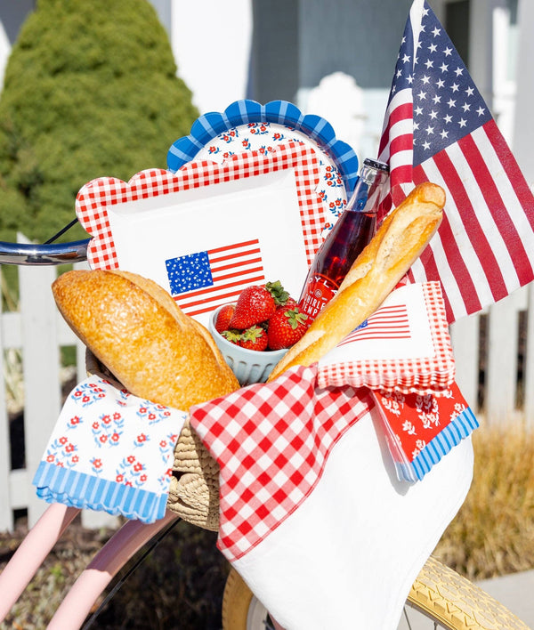 Gingham Flag Paper Plate
