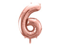 Number "6" Rose Gold Balloon - 34"