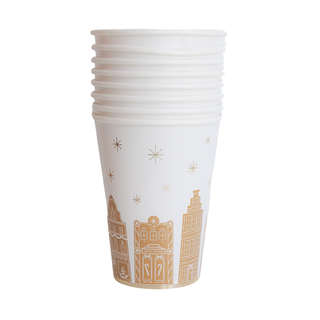 White Gingerbread House Christmas Cups