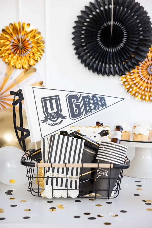 White Graduation Cap Shaped Plates