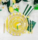 Emerald Cabana Stripe Party Cups (12 oz, Set of 8)