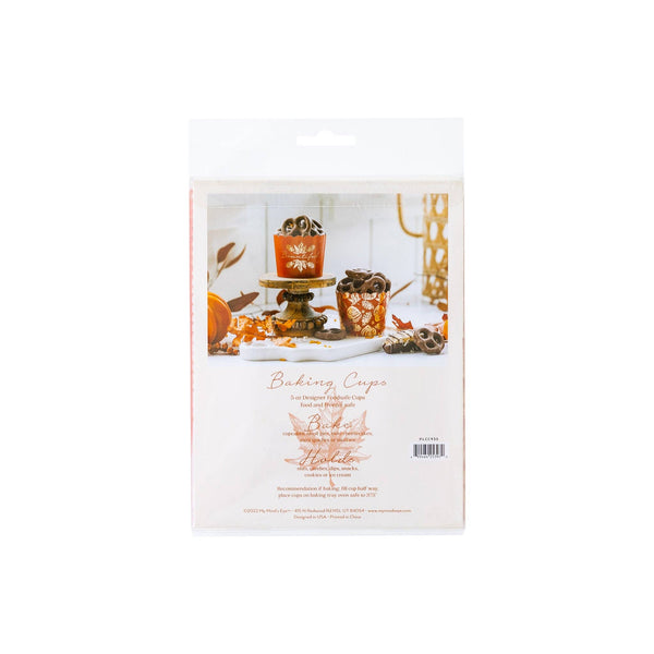 Gold Foil Burnt Orange Icons Baking and Treat Cups (50 pcs)