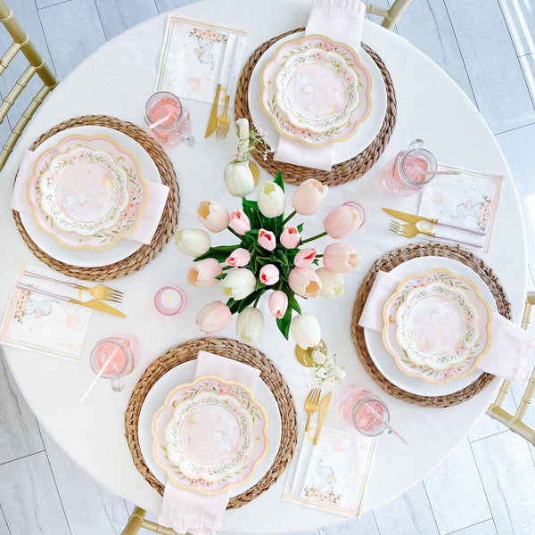 Elephant Baby Shower 7” Plates - Pink