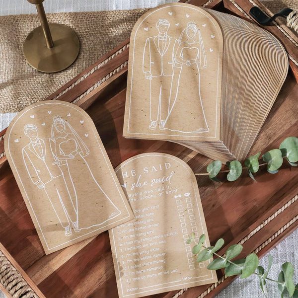 Wedding & Bridal Shower Activity - He Said She Said Game