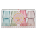 Pastel Pop Ribbed Goblets | 8 Cups