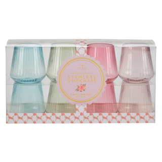 Pastel Pop Ribbed Goblets | 8 Cups