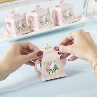 Tea Time Whimsy Teapot Favor Box - Pink (Set of 24)
