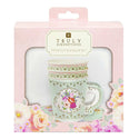 Mint Green Floral Paper Teacup with Saucer – Tea Party Decor
