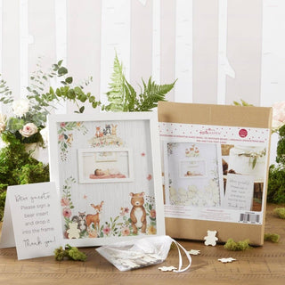 Baby Shower Guest Book Alternative - Woodland Baby (Pink)
