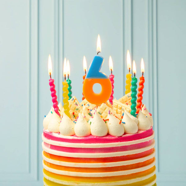 Rainbow Twirl Birthday Candles - 8 Pack | Cake Candles