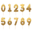 Gold Glitter Number Birthday Candles