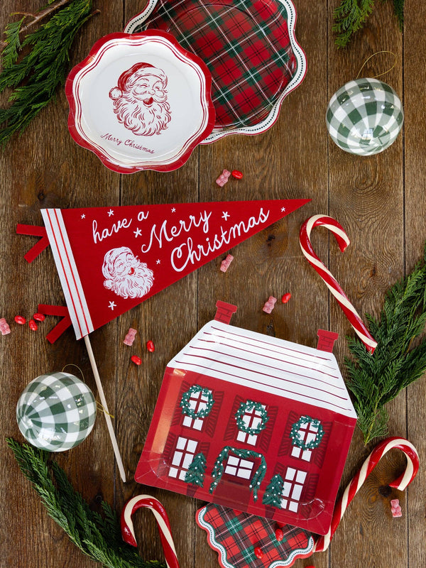 Red and Green Plaid Christmas Cocktail Napkins
