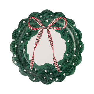 Wreath Shaped Christmas Paper Salad Plates
