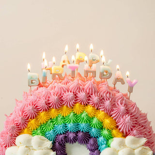 Pastel Happy Birthday Candles | Letter Cake Candles