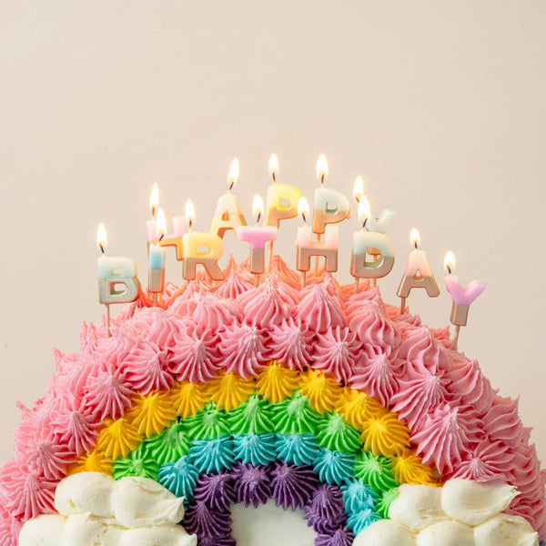 Pastel Happy Birthday Candles | Letter Cake Candles