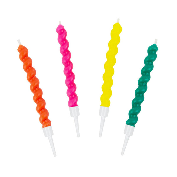 Rainbow Twirl Birthday Candles - 8 Pack | Cake Candles