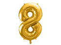 Number "8" Gold Balloon - 34"