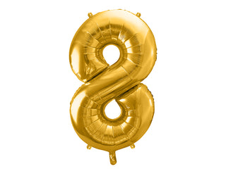 Number "8" Gold Balloon - 34"