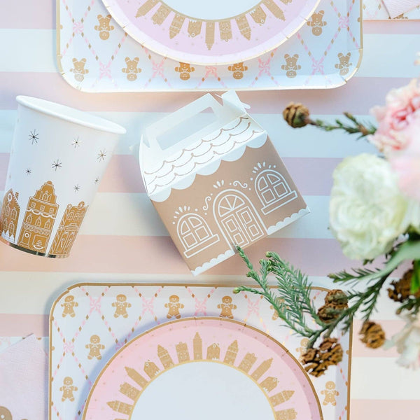 White Gingerbread House Christmas Cups