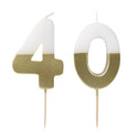 White & Gold Milestone Candles Set | Cake Candles