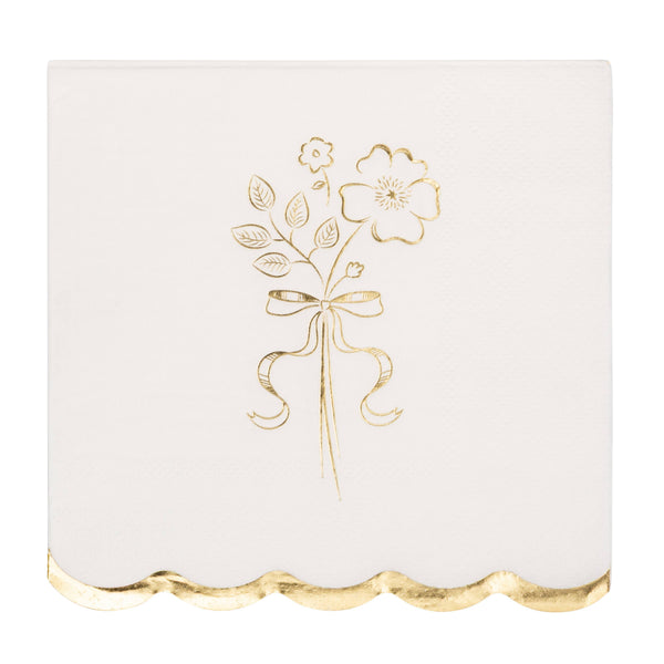 Gold Foil Floral Dessert Plate