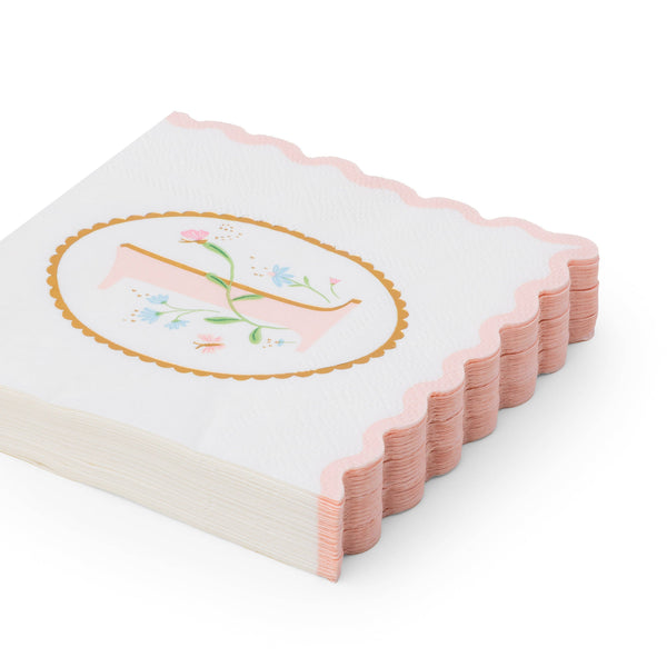 1ST BIRTHDAY PETAL PINK SMALL NAPKINS