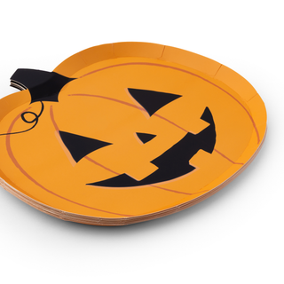 Orange Jack-O-Lantern Small Plates (Set of 8)