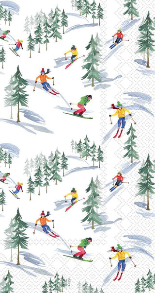 Down The Slope Christmas Guest Towels - 16 Count