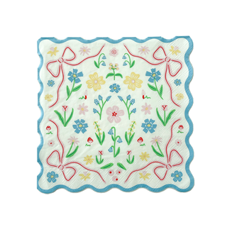 In The Garden Blue Floral Large Napkins