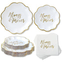Always & Forever Tableware Set for Weddings and Bridal Showers | Oh So Fancy Party