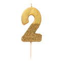 Gold Glitter Number Birthday Candles