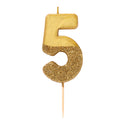 Gold Glitter Number Birthday Candles