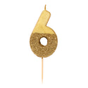 Gold Glitter Number Birthday Candles