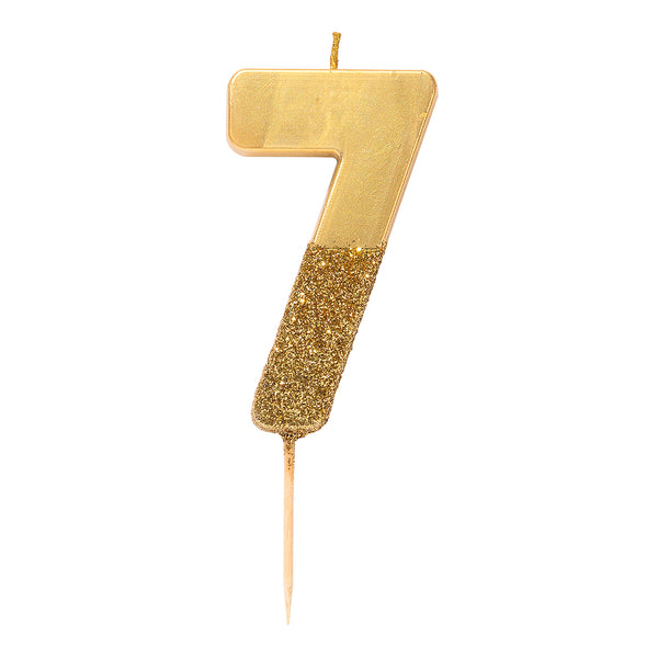 Gold Glitter Number Birthday Candles