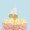 White & Gold Number Candles | Individual Birthday Cake Candles