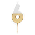 White & Gold Number Candles | Individual Birthday Cake Candles