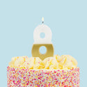 White & Gold Number Candles | Individual Birthday Cake Candles
