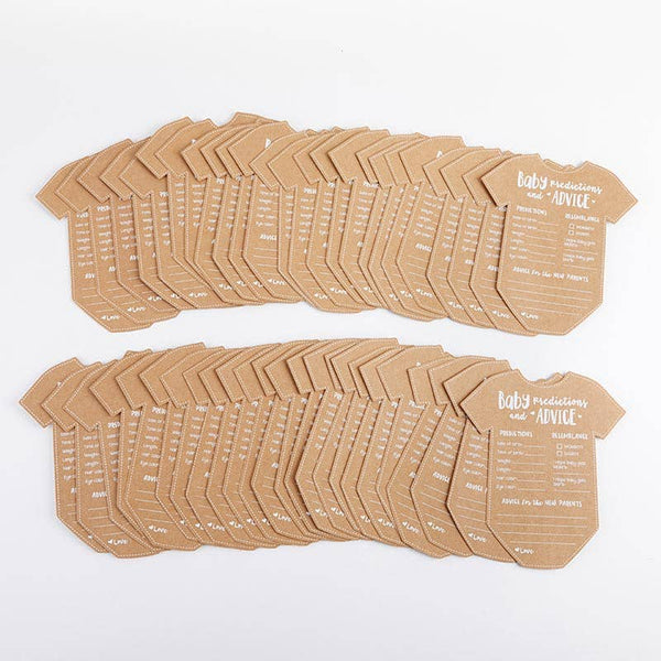 Multiple brown paper cards with printed text on a white background