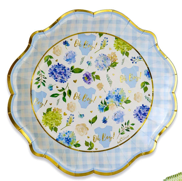 Oh Boy! Baby in Bloom Shower Napkins - Blue Floral Baby Shower Decorations