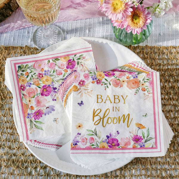 Baby in Bloom Shower Napkins - Oh So Fancy Party