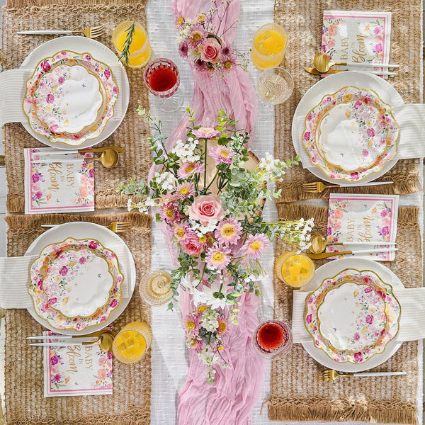 Baby in Bloom Shower Lunch Plates - Oh So Fancy Party