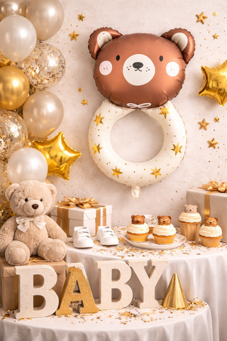 Teddy Bear Rattle Foil Balloon