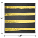 Black Velvet Gold Striped Napkins